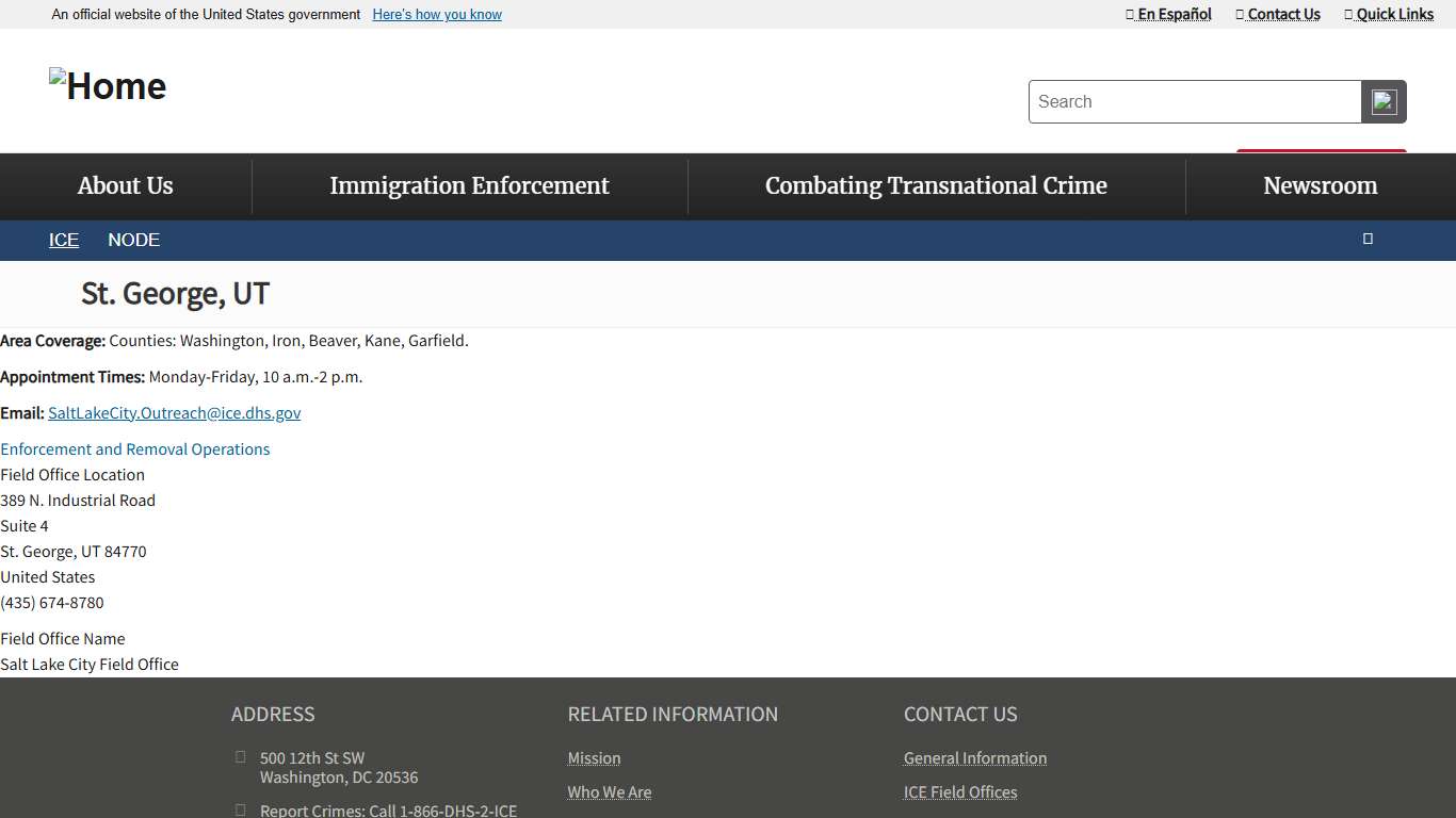 St. George, UT | ICE